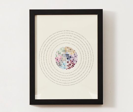 Taylorr Swifts Mirrorball | Printed Wall Art | Lyrics Print