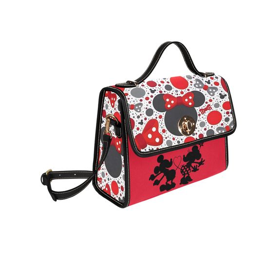 Character Minnie & Mickey Lock bag (black shoulder strap, black edging)