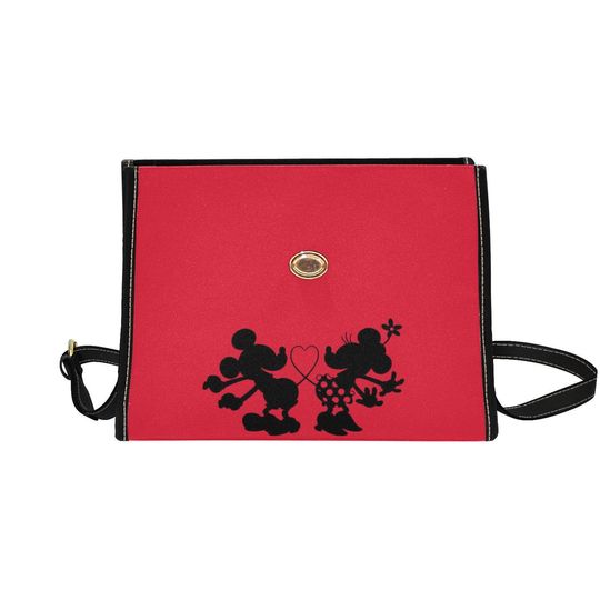 Character Minnie & Mickey Lock bag (black shoulder strap, black edging)