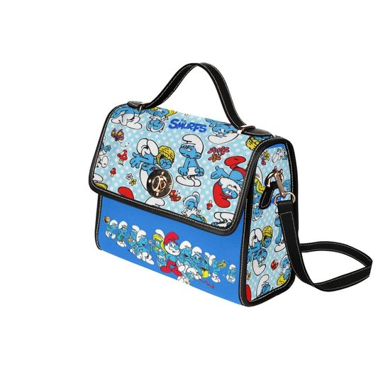 Character blue Smurf Lock bag (black shoulder strap, black edging)