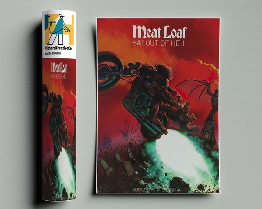 Meat Loaf Poster, Bat Out Of Hell Poster