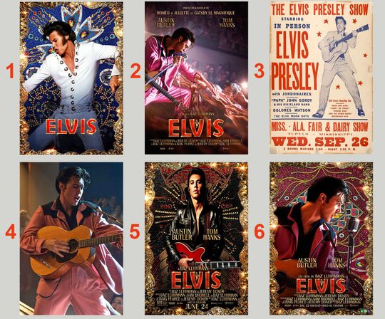 2022 Elvis Movie Poster, Elvis Presley Austin Butler Tom Parker Poster
