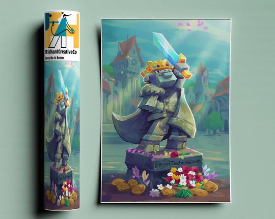 Technoblade Never Dies Poster, RIP Technoblade Poster