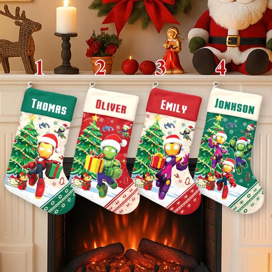 Personalize Iron Man and His Awesome Friends Christmas Stocking, Iron Man Stockings, Iron Heart Sock, Marvek Iron Hulk Christmas Home Decor