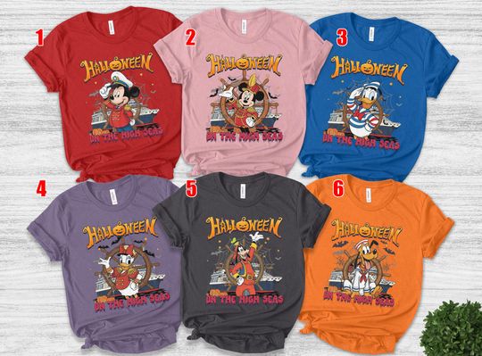 On the High Seas Disney Cruise Halloween Shirt, Custom Mickey and Friends Cruise Shirt