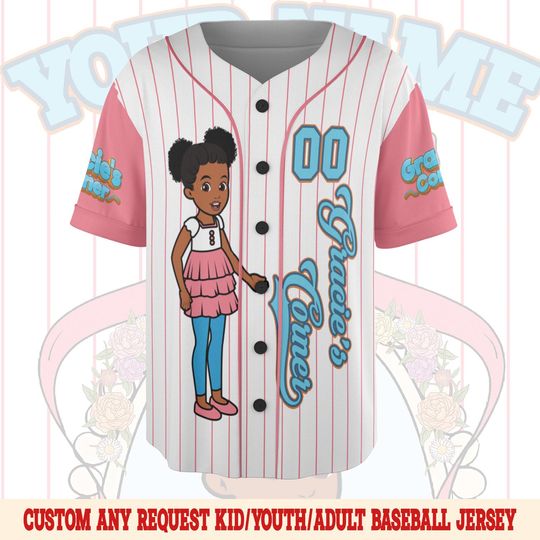 Custom Gracie's Corner Baseball Jersey, Gracie's Corner Baseball Jersey