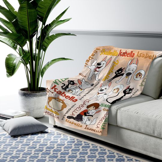 Personalized Watercolor Disney Bolt Blanket