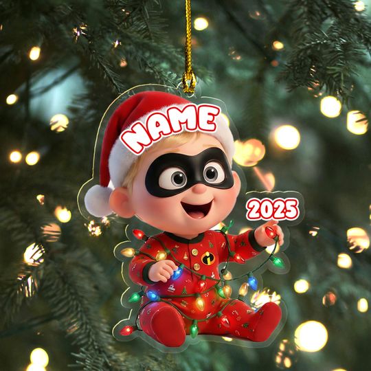 Personalized Incredibles Christmas Acrylic Ornament, Jack Jack Ornament Hanging