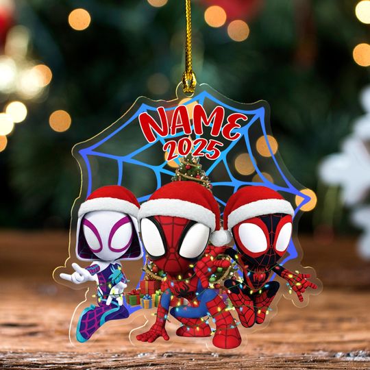 Personalized Spidey And His Amazing Friends Cutout Ornament, Spidey Christmas Acrylic Ornament