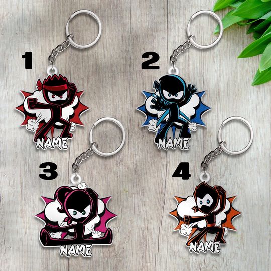 Custom Ninja Kidz keychain, Ninja Kidz Warrior keychain, Ninja Warrior, Custom Name
