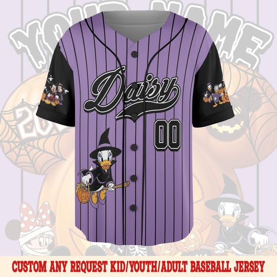 Personalized Disney Mickey & Friends Halloween Baseball Jersey
