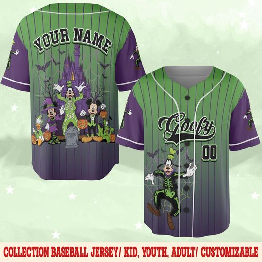 Personalized Disney Mickey And Friends Oogie Boogie Halloween Baseball Jersey