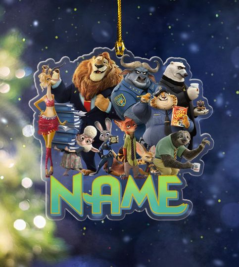 Personalized Zootopia Ornament, Disney Zootopia Acrylic Ornament