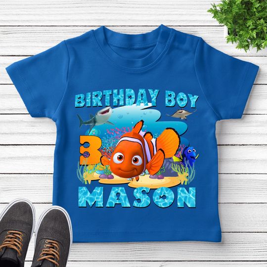 Finding Nemo Birthday Shirt, Finding Nemo Birthday T-shirt, Finding Nemo, Nemo, Personalized Shirt