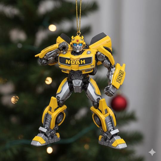Custom Name Transformers Bumblebee Christmas Acrylic Ornament