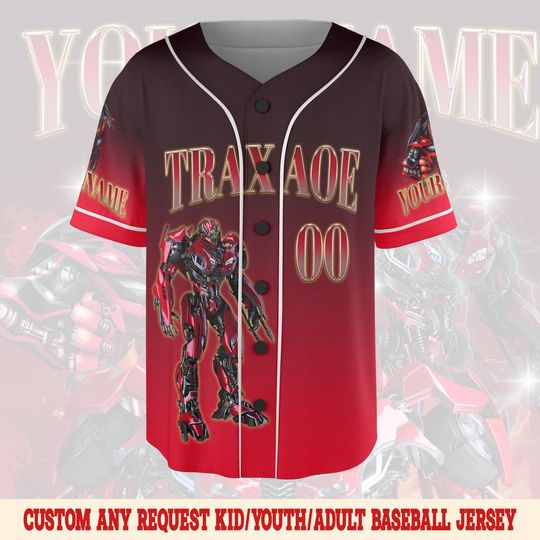 Transformers Trax AOE Baseball Jersey, Vintage Trax AOE Baseball Jersey