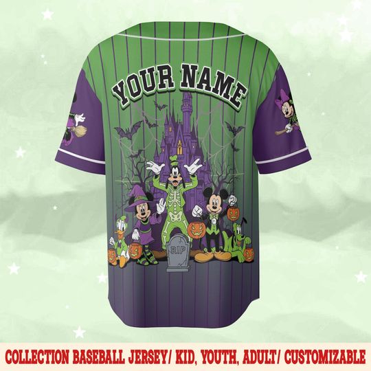 Personalized Disney Mickey And Friends Oogie Boogie Halloween Baseball Jersey