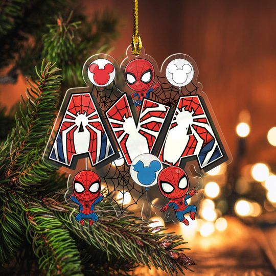Custom Name Spidey And His Amazing Friends Acrylic Ornament, Spiderman And His Friends