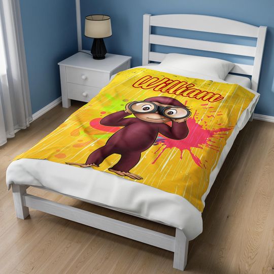 Personalized Curious George Blanket Curious George Fleece Blanket