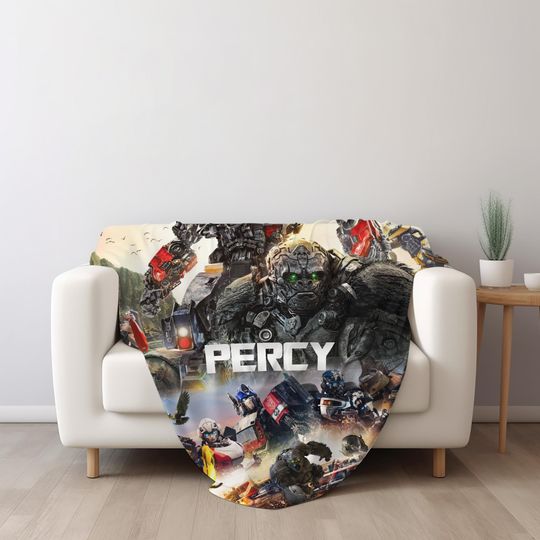 Custom Transformer Blanket, Personalized Robot Blankets, Boy Bed Room Blanket