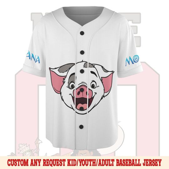 Personalized Pua And Hei Hei Kakamora Baseball Jersey