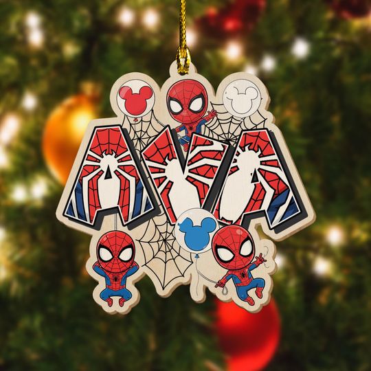 Custom Name Spidey And His Amazing Friends Acrylic Ornament, Spiderman And His Friends