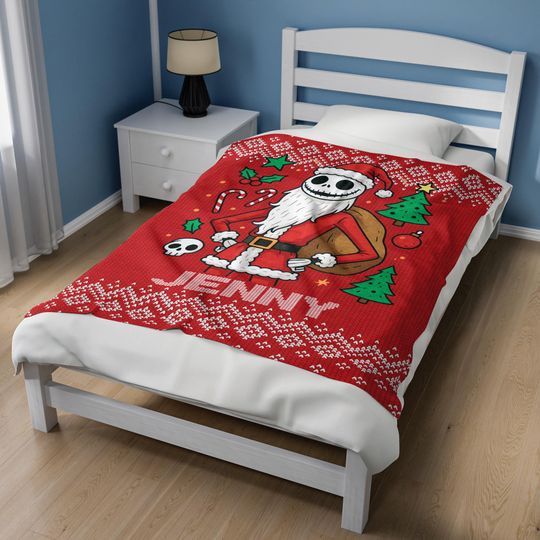 Personalized Blanket, Custom Blanket, Jack Skellington Blanket
