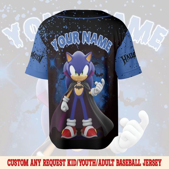 Personalized Sonic Halloween Baseball Jersey
