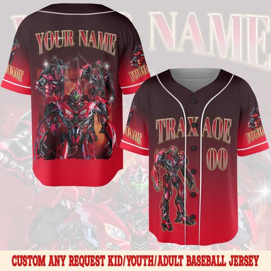 Transformers Trax AOE Baseball Jersey, Vintage Trax AOE Baseball Jersey