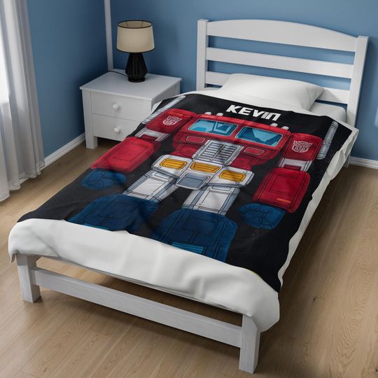 Custom Transformer Blanket/Personalized BumbleBee Blankets/Boy Bed Room Blanket