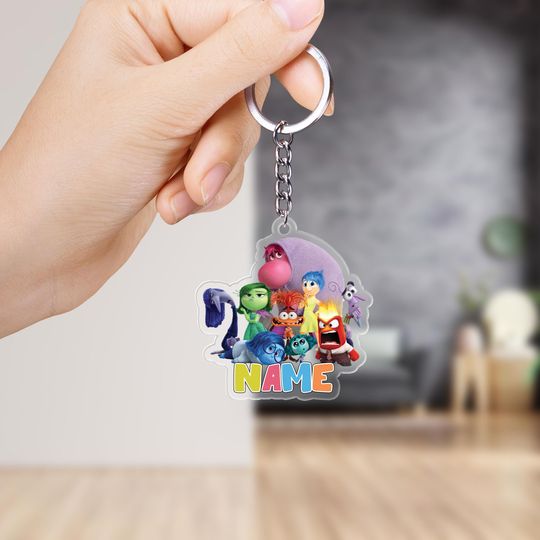 Disney Inside Out 2 keychain, Custom Name Inside Out keychain