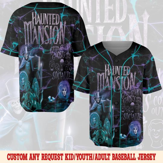 Custom Haunted Mansion Baseball Jersey, Haunted Mansion Jersey Team
