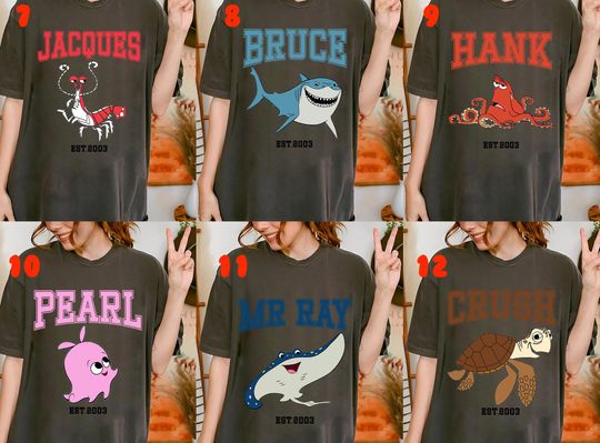 Retro Disney Finding Nemo All Characters Est 2003 Group Custom Vintage Shirt