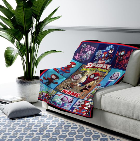 Personalized Spidey and His Amazing Friends Blanket Amazing Friends Fleece Blanket Spiderman Birthday Blanket Spiderman Blanket