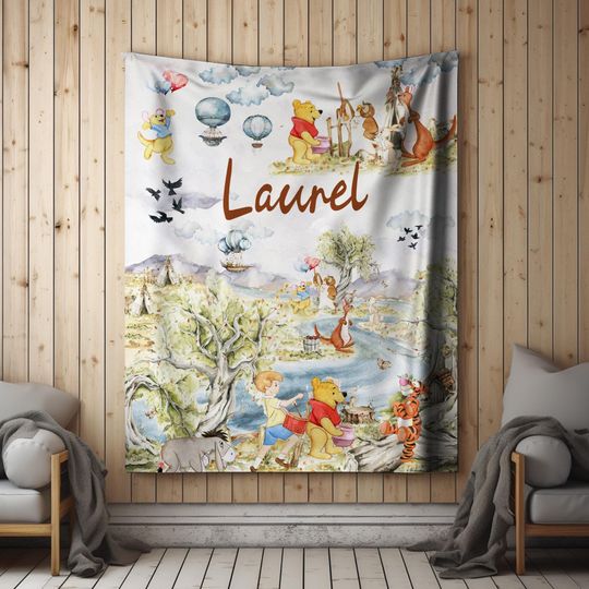 Personalized Winnie The Pooh Blanket/Pooh Bear Blanket/Winnie The Pooh And Friends Blanket