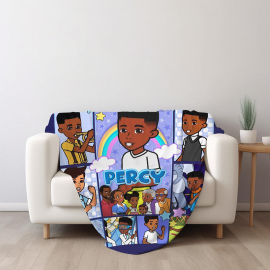 Custom Gracie's Corner Birthday Boy Blanket, Gracie's Corner Boy Blanket