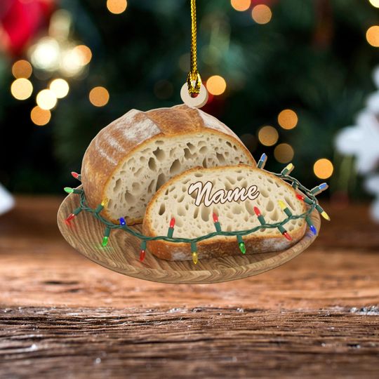 Personalized Sourdough Starter Jar Christmas Ornament, Sourdough Ornament Gift
