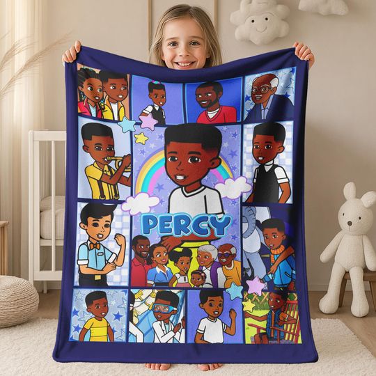 Custom Gracie's Corner Birthday Boy Blanket, Gracie's Corner Boy Blanket