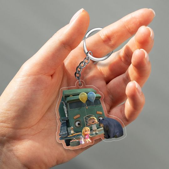 Trash Truck Acrylic Keychain, Disney Cutout Keychain, Personalized Christmas Keychain