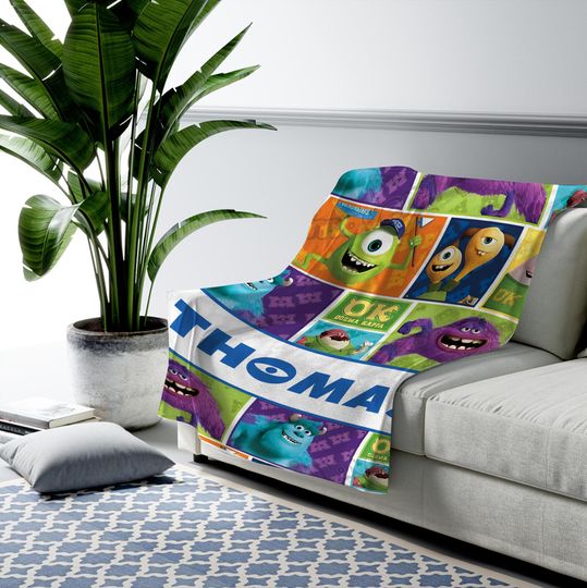 Personalized Monsters Inc Baby Name Blanket
