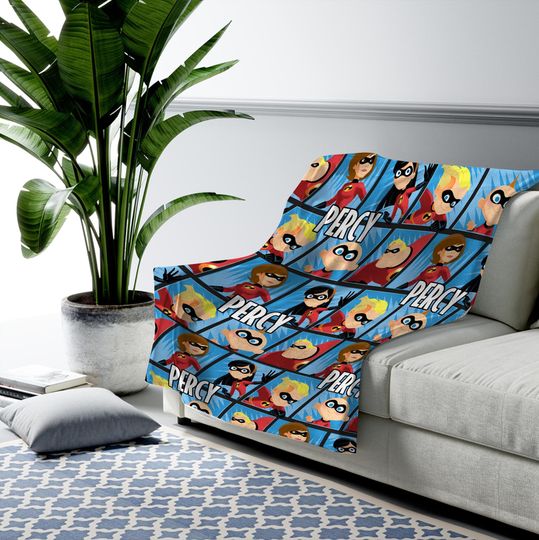 Incredibles 2 Blanket, Mr Incredible, Elastigirl Blanket, Horror Fleece Blanket