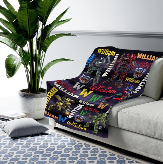 Custom Transformer Blanket/Personalized Robot Blankets/Boy Bed Room Blanket