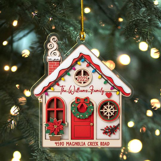 Custom New Home Ornament, Our First Christmas in New Home Ornament, New House Ornament