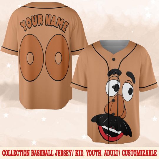 Toy Characters Head Face Couple 3D Baseball Jersey