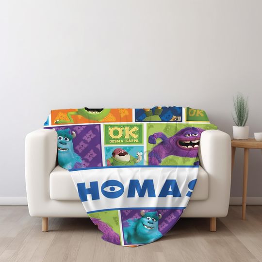 Personalized Monsters Inc Baby Name Blanket