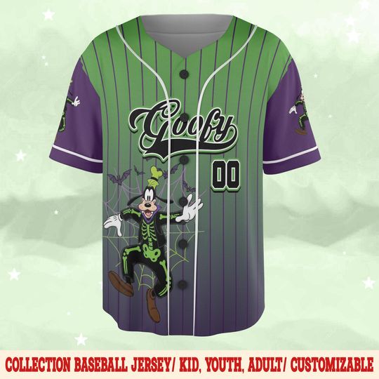 Personalized Disney Mickey And Friends Oogie Boogie Halloween Baseball Jersey