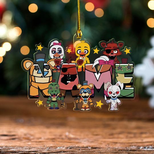 Personalized Five Nights at Freddys Christmas Tree Ornament, Fnafs Christmas Acrylic Ornament