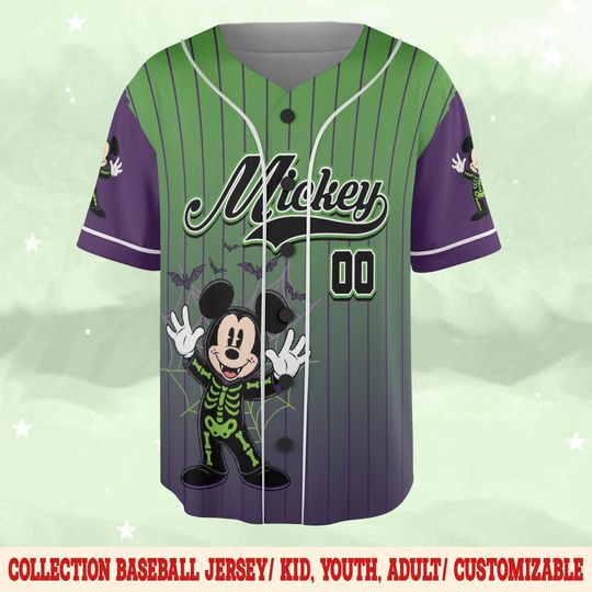 Personalized Disney Mickey And Friends Oogie Boogie Halloween Baseball Jersey