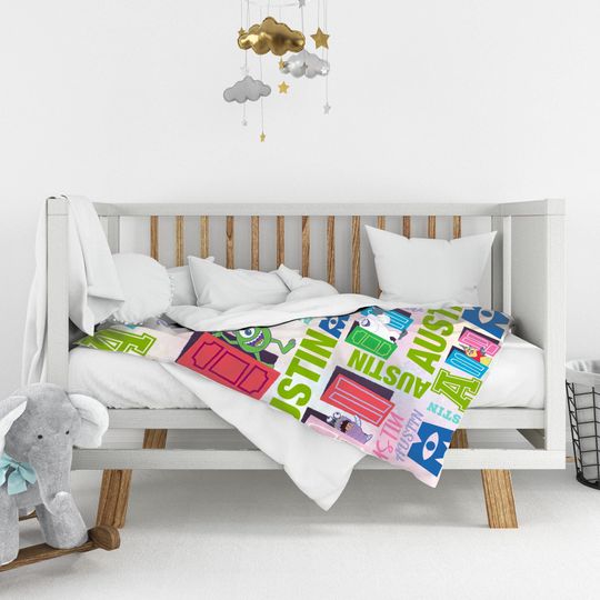 Personalized Monsters Inc Blanket, Custom Name Monster Inc Blanket