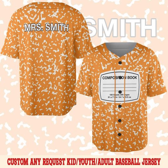 Customize Your Color School Supplies Group Costume Baseball Jersey